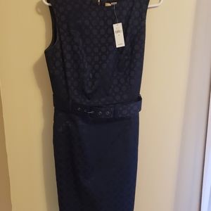 Navy belted dress